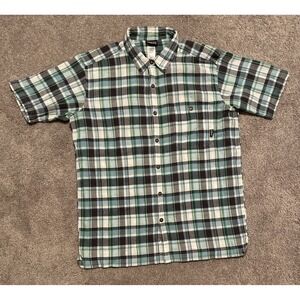 Patagonia Organic Cotton Seersucker Mens Large Organic Cotton Short Sleeve Shirt